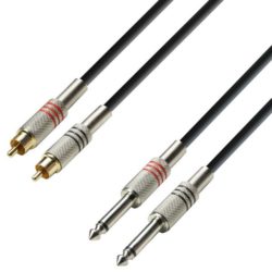 Adam Hall Cables K3 TPC 0300 Kabel audio 2 x cinch męskie – 2 x jack mono 6,3 mm, 3 m