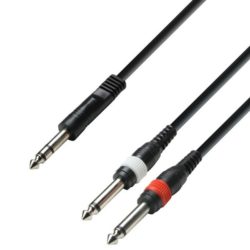 Adam Hall Cables K3 YVPP 0300 Kabel audio jack stereo 6,3 mm – 2 x jack mono 6,3 mm, 3 m