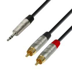 Kabel audio REAN jack stereo 3,5 mm – 2 x cinch męskie, 3 m. Adam Hall Cables K4 YWCC 0300