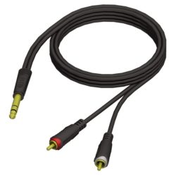 Adam Hall Cables REF 719 150 Kabel audio jack stereo 6,3 mm – 2 x cinch męskie, 1,5 m