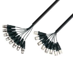 Adam Hall Cables K3 L8 MF 0300 Kabel Multicore 8 x XLR męskie – 8 x XLR żeńskie, 3 m