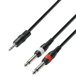 Adam Hall Cables K3 YWPP 0300 Kabel audio jack stereo 3,5 mm – 2 x jack mono 6,3 mm, 3 m