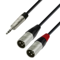Adam Hall Cables K4 YWMM 0300 Kabel audio REAN jack stereo 3,5 mm – 2 x XLR męskie, 3 m