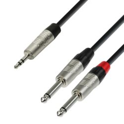 Adam Hall Cables K4 YWPP 0090 Kabel audio REAN jack stereo 3,5 mm – 2 x jack mono 6,3 mm, 0,9 m