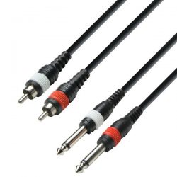 Adam Hall Cables K3 TPC 0600 M Audio Cable 2 x RCA Male to 2 x 6.3 mm Jack Mono, 6 m